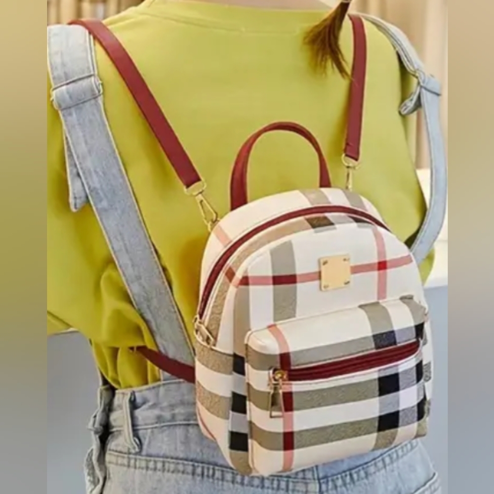 Mini Plaid Backpack - Picture 2 of 6